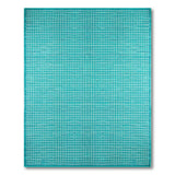 Blue and Teal Geometric Modern Teal Grid Geometric Area Rug