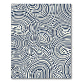 Navy Blue Abstract Swirl Area Rug