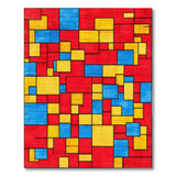 Vibrant Red Geometric Abstract Area Rug