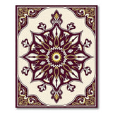 Maroon Gold Medallion Traditional Persian Rug