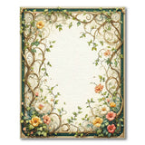 ODIKA Art Nouveau Floral Washable Area Rug - Vintage Botanical Low Pile Non-Slip Rug