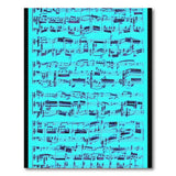 Teal Sheet Music Geometric Area Rug