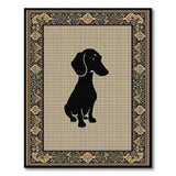 Dachshund Silhouette Beige Area Rug