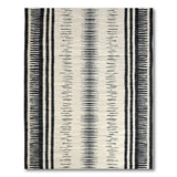 Bold Black White Tribal Stripe Rug