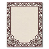 Border Ornate Floral Border Beige Area Rug