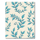 Teal Vine Leaf Floral Area Rug