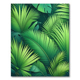 ODIKA Washable Tropical Green Palm Leaf Area Rug - Low Pile Non-Slip
