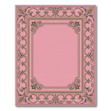 Pink Pink Ornate Floral Border Area Rug