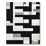 Black White Geometric Modern No. 8 Area Rug