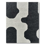 Black White Organic Abstract Area Rug