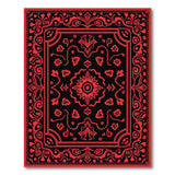 Elegant Red Persian Area Rug with Black Field