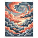Swirling Storm Clouds Abstract Area Rug