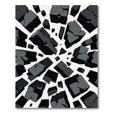 Fragmented Cubes Black White Geometric Area Rug