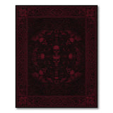 Red Skull Bat Traditional Persian Area Rug