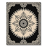 Cream Sunburst Medallion Black Persian Rug