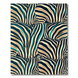 Teal Zebra Stripe Boho Area Rug