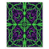 Neon Green Purple Vine Abstract Area Rug