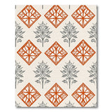 Orange Geometric Diamond Tree Motif Area Rug