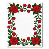 Red Rose Vine Border Area Rug