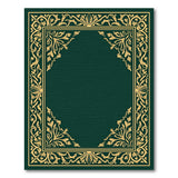 Emerald Green Ornate Gold Border Rug
