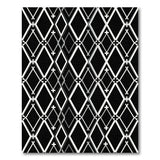 Black White Geometric Diamond Cross Rug