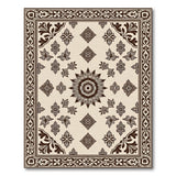 Cream Beige Traditional Persian Floral Medallion Rug