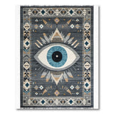 Evil Eye Grey Heritage Tribal Rug