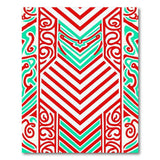 Bold Red Teal Zigzag Heritage Tribal Rug