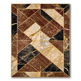 ODIKA Washable Geometric Marble Area Rug - Low Pile Non-Slip Indoor Carpet