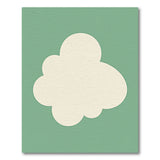 Whimsical White Cloud Green Area Rug