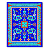 Blue Teal Persian Geometric Area Rug