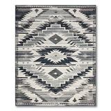 Grey Grey Southwestern Geometric Area Rug