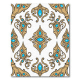 Teal Eye Ornate Pattern Area Rug