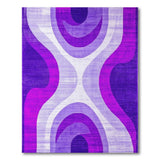 Geometric Modern Purple Abstract Wave Area Rug