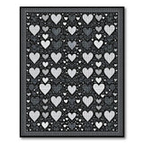 Scattered Hearts Black White Area Rug