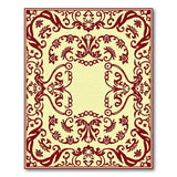 Red Floral Border Area Rug