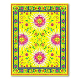 Vibrant Pink Sunflower Yellow Area Rug