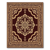 Ornate Gold on Maroon Traditional Persian Rug