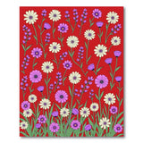 Bold Red Daisy Wildflower Area Rug