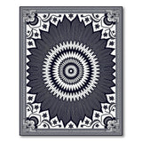 Black and White Black White Geometric Mandala Area Rug