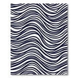Dynamic Black White Wavy Abstract Area Rug