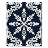 Elegant Navy Snowflake Lace Area Rug