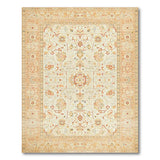 Ornate Ivory Persian Area Rug with Terracotta Florals