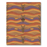 Abstract Rainbow Wave Area Rug