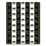 Whimsical Black Cat Gold Foil Stripe Area Rug