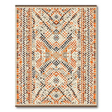 Southwestern Orange Vibrant Orange Geometric Southwestern Area Rug