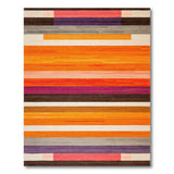 Multi-color and Patterns Stripe Vibrant Multi-Color Horizontal Stripe Area Rug