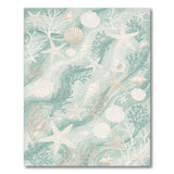 Coastal Seashell Starfish Blue Teal Area Rug