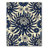 Blue and Teal Navy Chrysanthemum Floral Area Rug