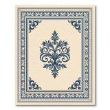 Classic Navy Blue Damask Medallion Rug